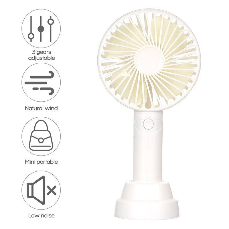 إيهوم مروحة مكتب USB صغيرة بـ 3 مستويات ضبط وقاعدة بحامل أبيض 21.8سم - Image 1
