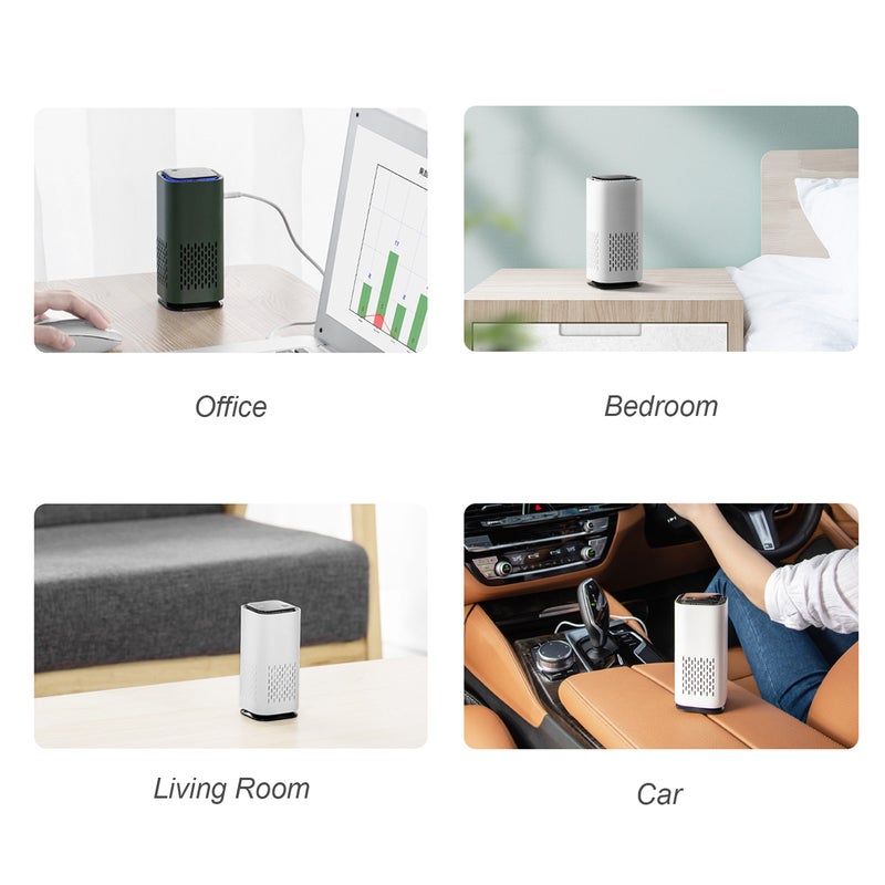 إيهوم منقي هواء محمول يوضع على سطح المكتب مزوّد بفلتر عالي الفعالية من الكربون أخضر 13سم - Image 2