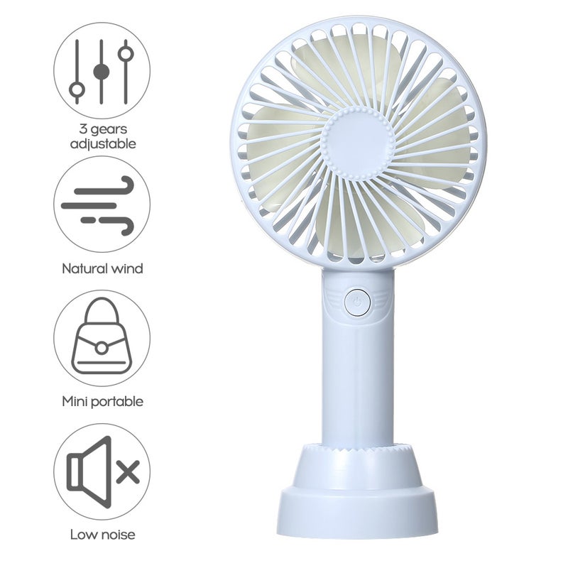 إيهوم مروحة مكتب USB صغيرة بـ 3 مستويات ضبط وقاعدة بحامل أزرق 21.8سم - Image 1