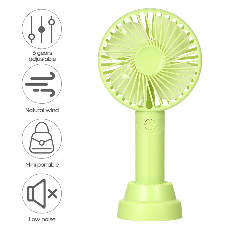 إيهوم مروحة مكتب USB صغيرة بـ 3 مستويات ضبط وقاعدة بحامل أخضر 21.8سم - Image 1