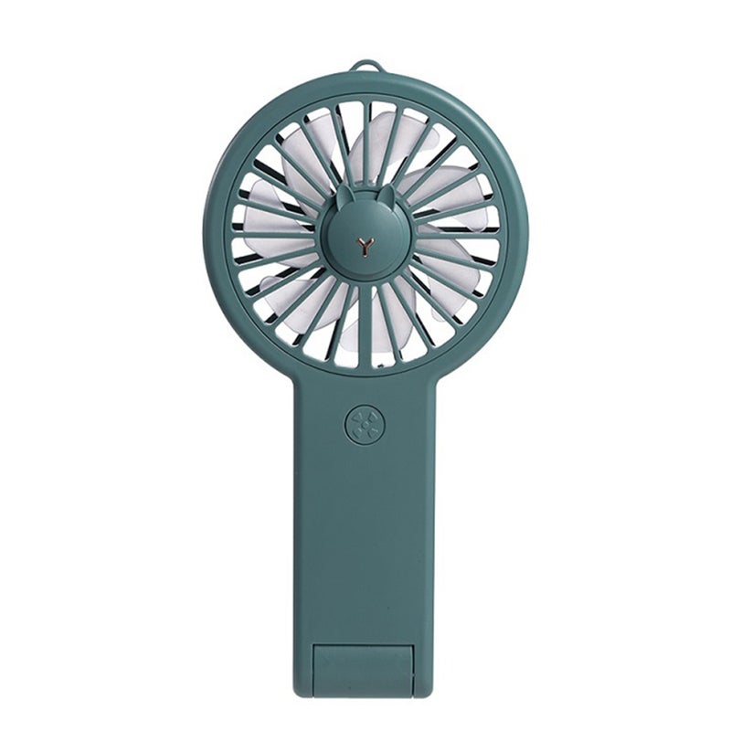 إيهوم مروحة قياس ميني مناسبة للمكتب بشكل أرنب لطيف مزودة بثلاثة مسننات داخلية وبضوء ملون، وتتميز بأنها قابلة للتعديل ومحمولة باليد ومزودة بمنفذ USB أخضر غامق 18.1سم - Image 1