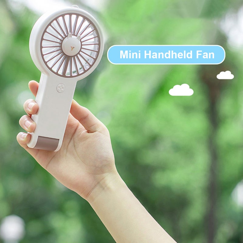 إيهوم مروحة قياس ميني مناسبة للمكتب بشكل أرنب لطيف مزودة بثلاثة مسننات داخلية وبضوء ملون، وتتميز بأنها قابلة للتعديل ومحمولة باليد ومزودة بمنفذ USB أزرق 18.1سم - Image 2