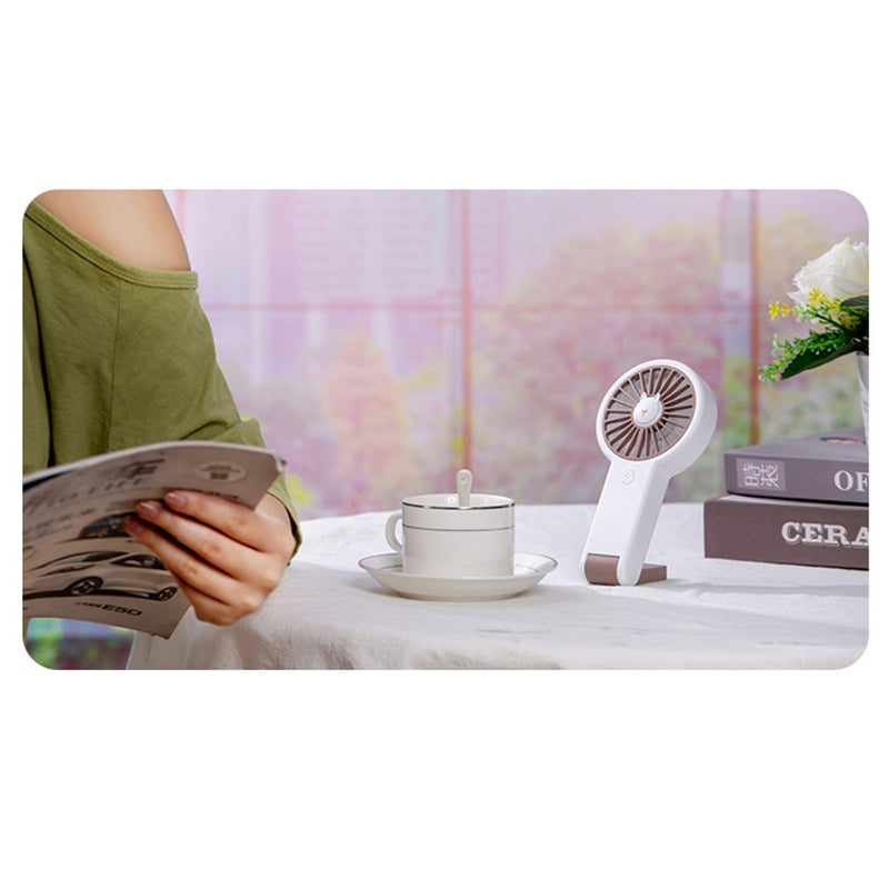 إيهوم مروحة قياس ميني مناسبة للمكتب بشكل أرنب لطيف مزودة بثلاثة مسننات داخلية وبضوء ملون، وتتميز بأنها قابلة للتعديل ومحمولة باليد ومزودة بمنفذ USB وردي 18.1سم - Image 3