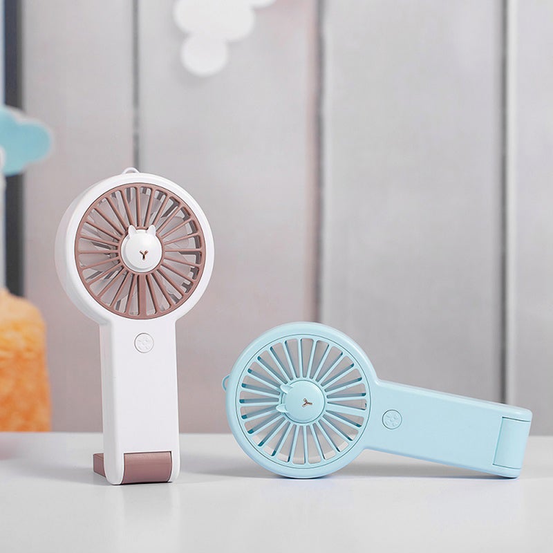 إيهوم مروحة قياس ميني مناسبة للمكتب بشكل أرنب لطيف مزودة بثلاثة مسننات داخلية وبضوء ملون، وتتميز بأنها قابلة للتعديل ومحمولة باليد ومزودة بمنفذ USB أبيض 18.1سم - Image 2