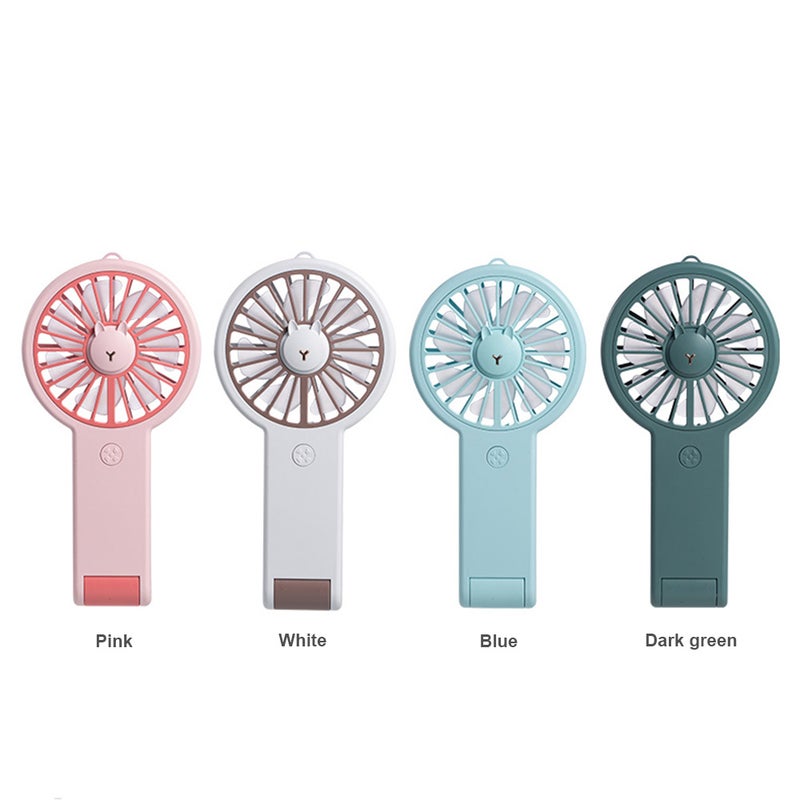 إيهوم مروحة قياس ميني مناسبة للمكتب بشكل أرنب لطيف مزودة بثلاثة مسننات داخلية وبضوء ملون، وتتميز بأنها قابلة للتعديل ومحمولة باليد ومزودة بمنفذ USB وردي 18.1سم - Image 2