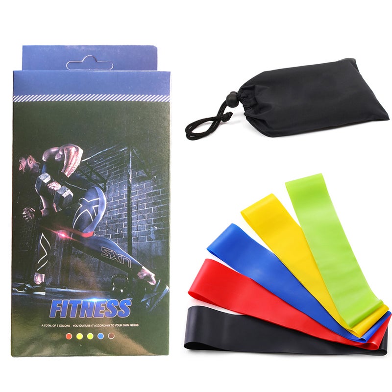 LIXADA 5-Piece 5-30LB Resistance Bands Set 19cm - Image 1