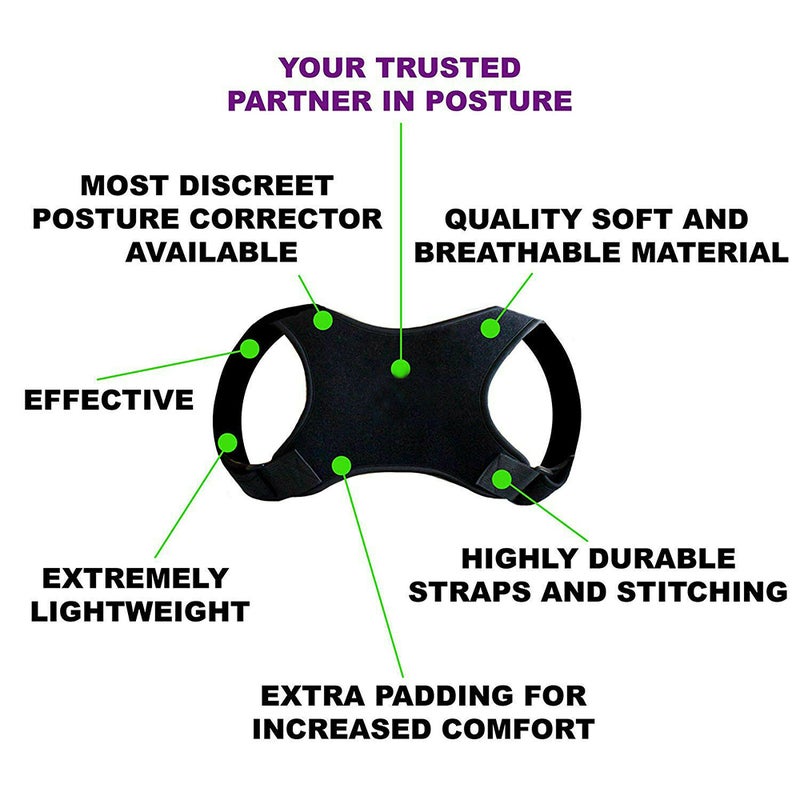 EHOME Posture Corrector Women Men Adjustable Shoulder Brace Back Support Strap Belt  - Image 2