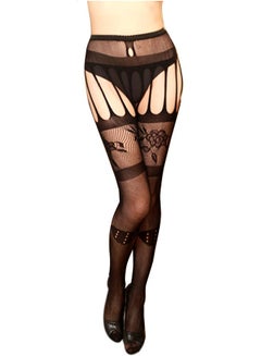 QiaoKai Hollow Out Lace Stockings Black 