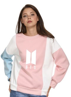 كياوكاي بلوفر بطبعة BTS ومقاس واسع وردي/أبيض/ أزرق  - Image 1