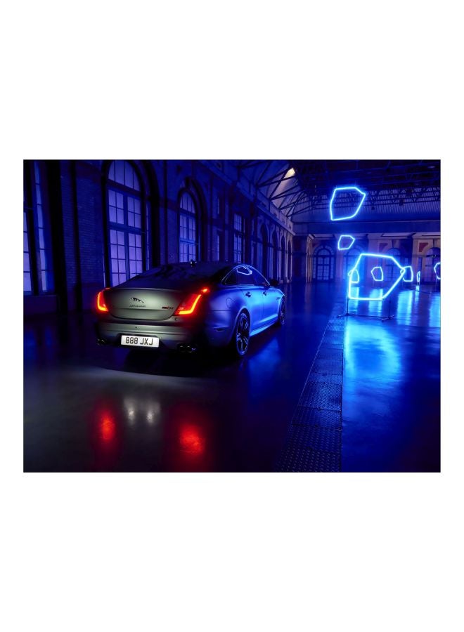 Fast Print Jaguar XJ Printed Self Adhesive Wall Sticker Blue/Black/Red 60x45cm