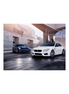 BMW M6 Printed Self-Adhesive Wall Sticker White/Grey/Blue 60x45cm