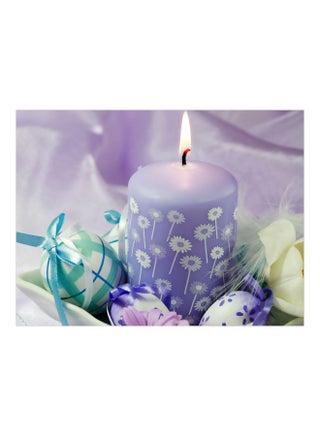 Candle Printed Self-Adhesive Wall Sticker Purple/Blue/Yellow 60x45cm - v1606994363/N40303195A_1