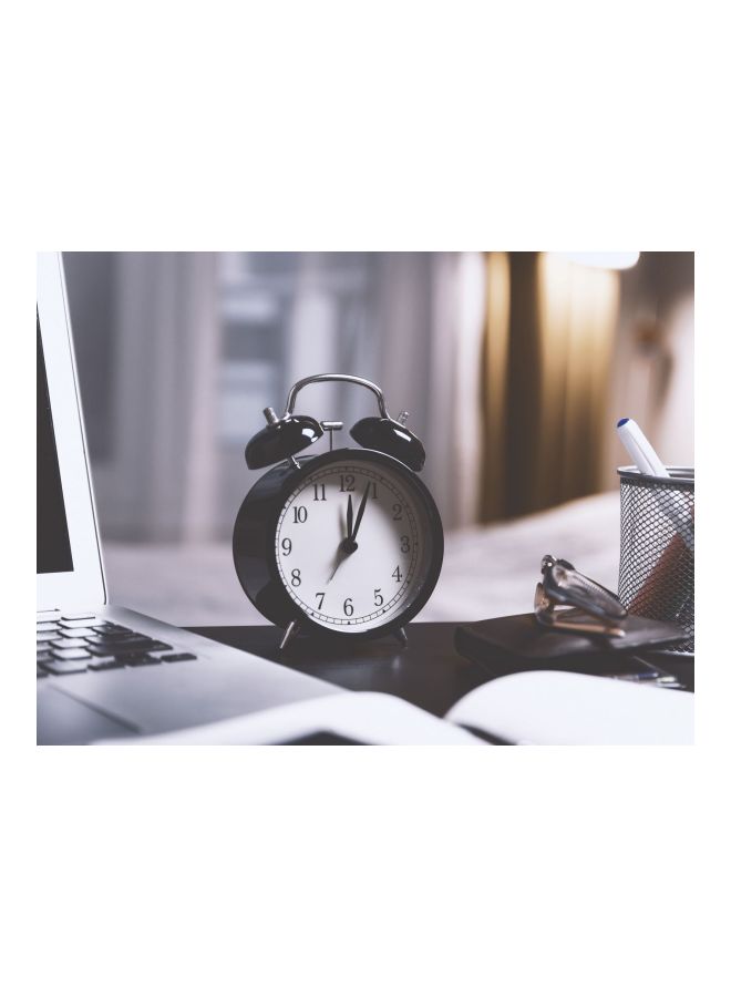 Fast Print Alarm Clock Printed Self Adhesive Wall Sticker White/Black/Silver