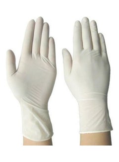 Generic High Quality Disposable Latex Hand Gloves | Large | 100 PCs In 1 Box White Large  - Image 2