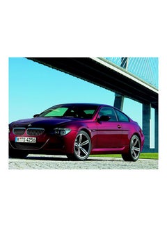 Bmw M6 Printed Self-Adhesive Wall Sticker Purple/Blue/Black 60x45cm