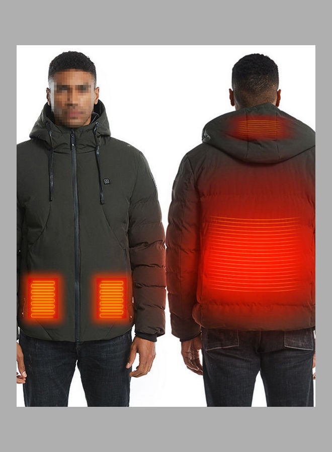 Heated Jackets Men Women Winter Warm Green  - Image 1