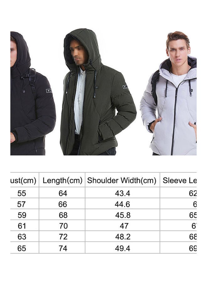 Heated Jackets Men Women Winter Warm Green  - Image 4