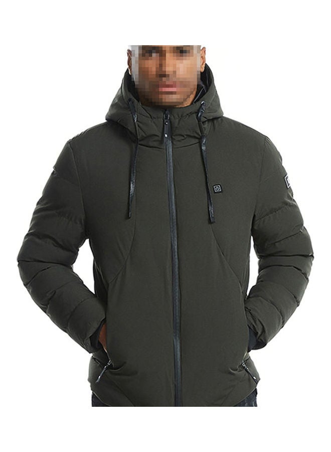 Heated Jackets Men Women Winter Warm Green  - Image 5