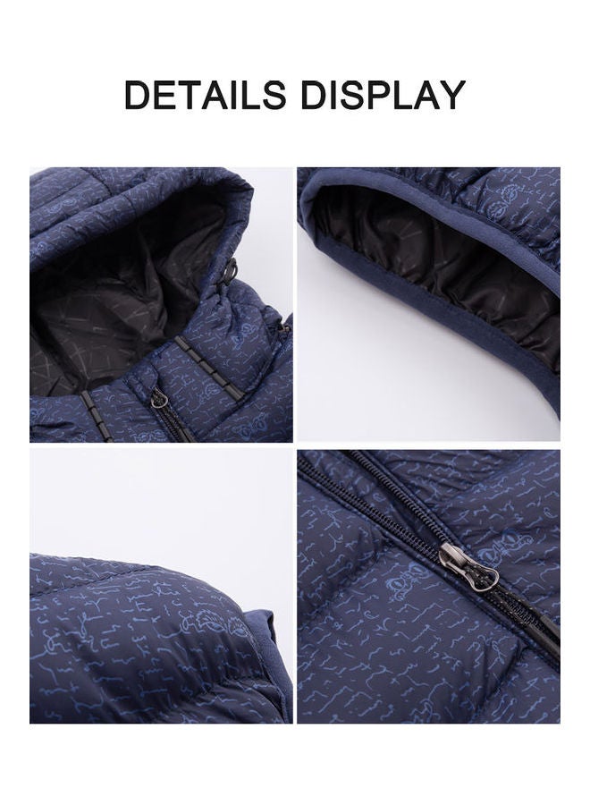 USB Heated Warm Security Intelligent Autumn And Winter Vest With Hat Motorcycle Outdoor Ski Jacket Grey  - Image 5