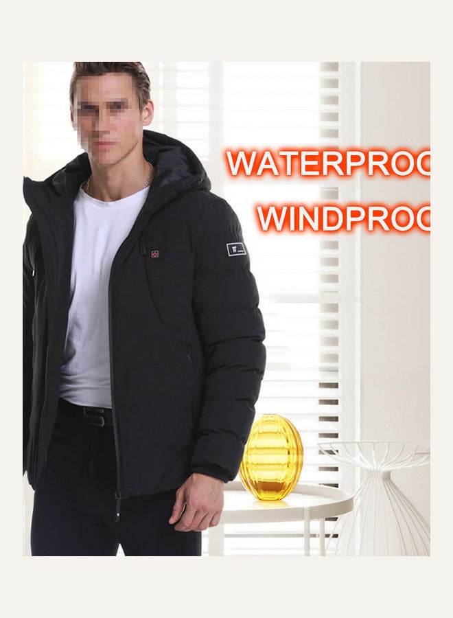 Heated Jackets Men Women Winter Warm Black  - Image 5