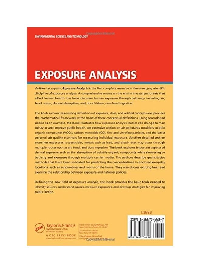 Exposure Analysis Hardcover English by CRC Press - 2006 - Image 2