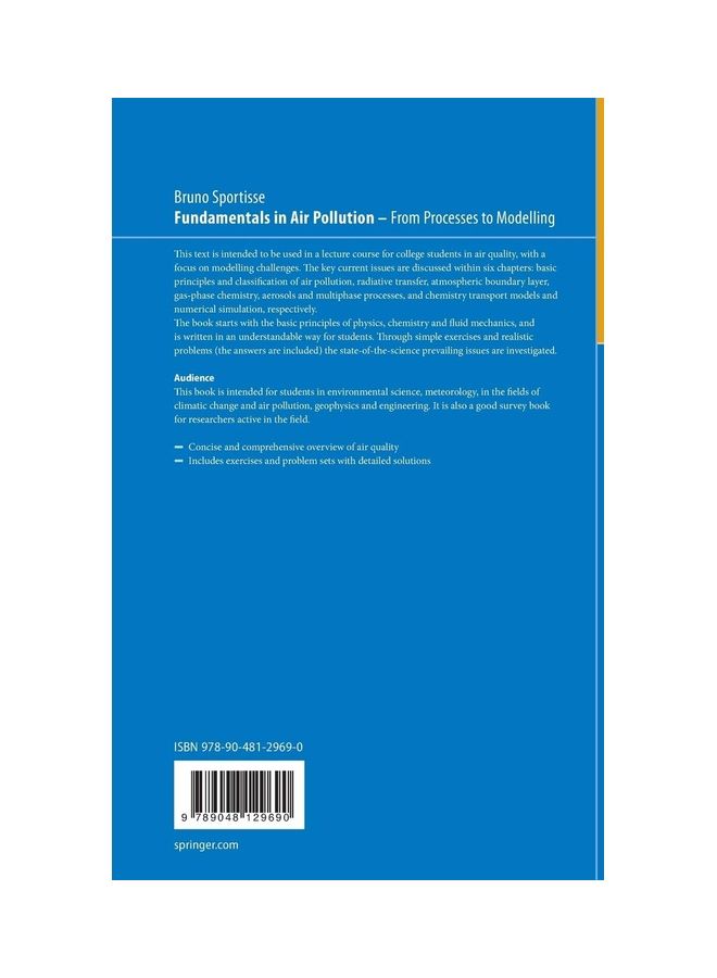 Fundamentals in Air Pollution: From Processes to Modelling Hardcover English by Bruno Sportisse - 2009 - Image 2