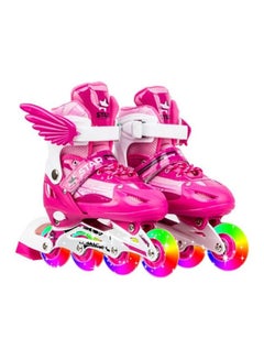 Pair Of Roller Skates With Flashing Wheels 32-37cm