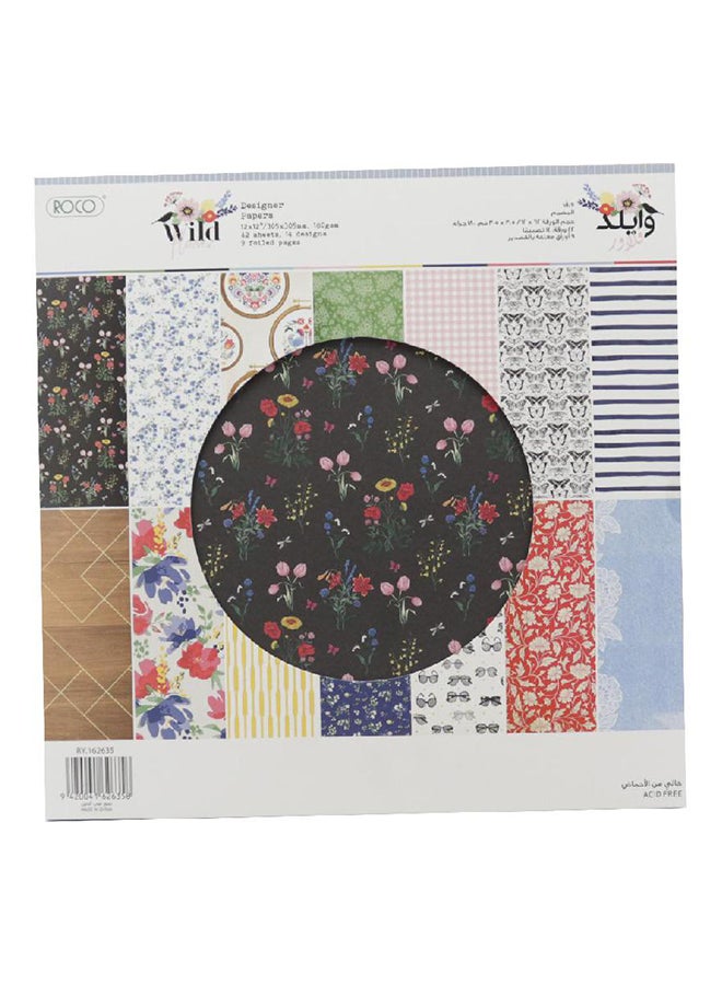 روكو لوحة ورق وايلد فلاور متعدد الألوان