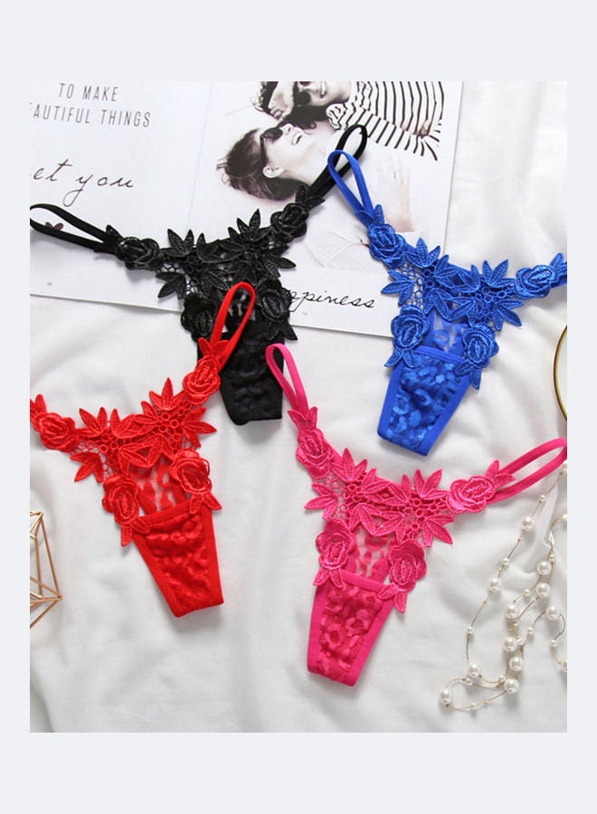 Generic Hollow Embroidery Underwear G-String Red  - Image 3