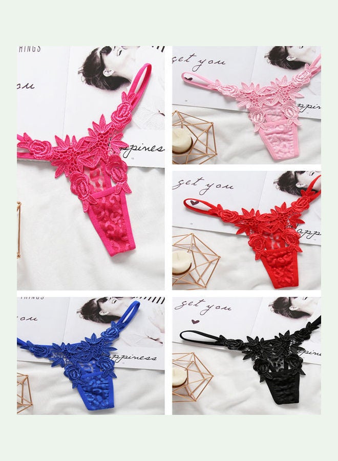 Generic Hollow Embroidery Underwear G-String Red  - Image 4