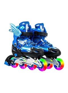 Pair Of Roller Skates With Flashing Wheels 32-37cm