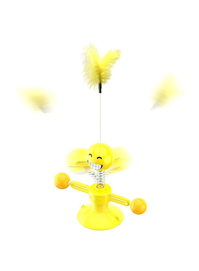 Sharpdo Turntable Funny Cat Balance Doll Toy Yellow 6.54 x 5.28inch  - Image 1