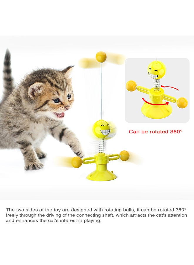 Sharpdo Turntable Funny Cat Balance Doll Toy Yellow 6.54 x 5.28inch  - Image 2
