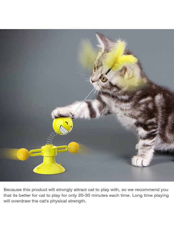 Sharpdo Turntable Funny Cat Balance Doll Toy Yellow 6.54 x 5.28inch  - Image 4