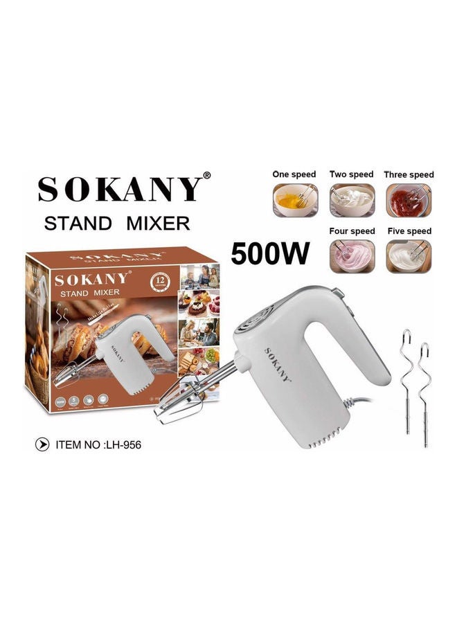 سوكاني - مضرب كهربائي لخفق البيض بقدرة 500 وات 500 W LH-956 أبيض/فضي - Image 1