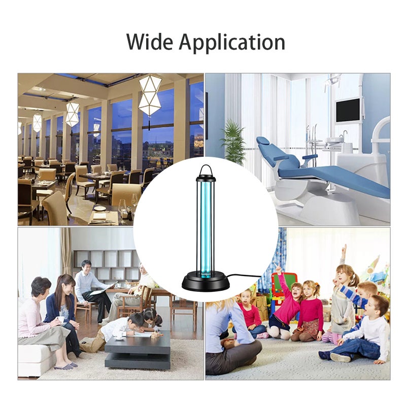 إيهوم مصباح تطهير بالأشعة فوق البنفسجية مزود بلمبتين يعمل بجهاز تحكم عن بعد وقابل للتعديل أسود 53سم - Image 5