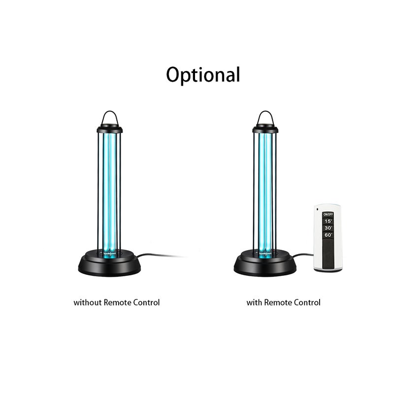 إيهوم مصباح تطهير بالأشعة فوق البنفسجية مزود بلمبتين يعمل بجهاز تحكم عن بعد وقابل للتعديل أسود 53سم - Image 3