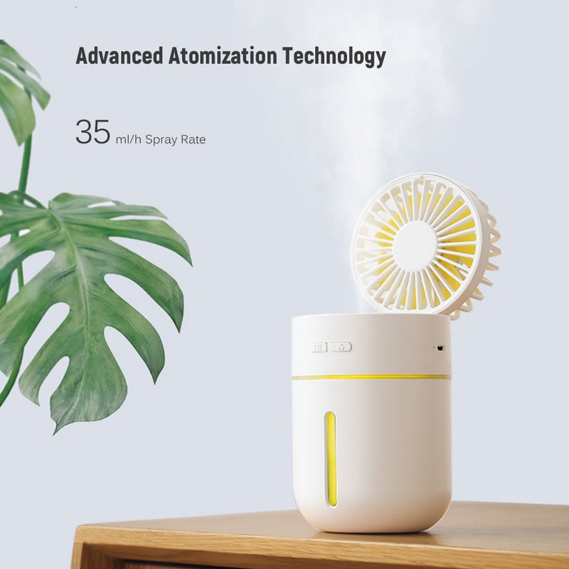 إيهوم جهاز ترطيب الهواء بالرذاذ بتصميم 2 في 1 ومزود بمنفذ USB ومروحة محمولة أزرق 16.5سم - Image 2