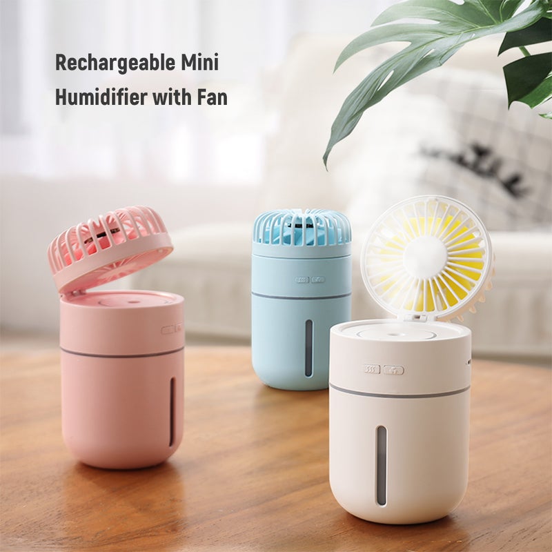 إيهوم جهاز ترطيب الهواء بالرذاذ بتصميم 2 في 1 ومزود بمنفذ USB ومروحة محمولة أبيض 16.5سم - Image 3