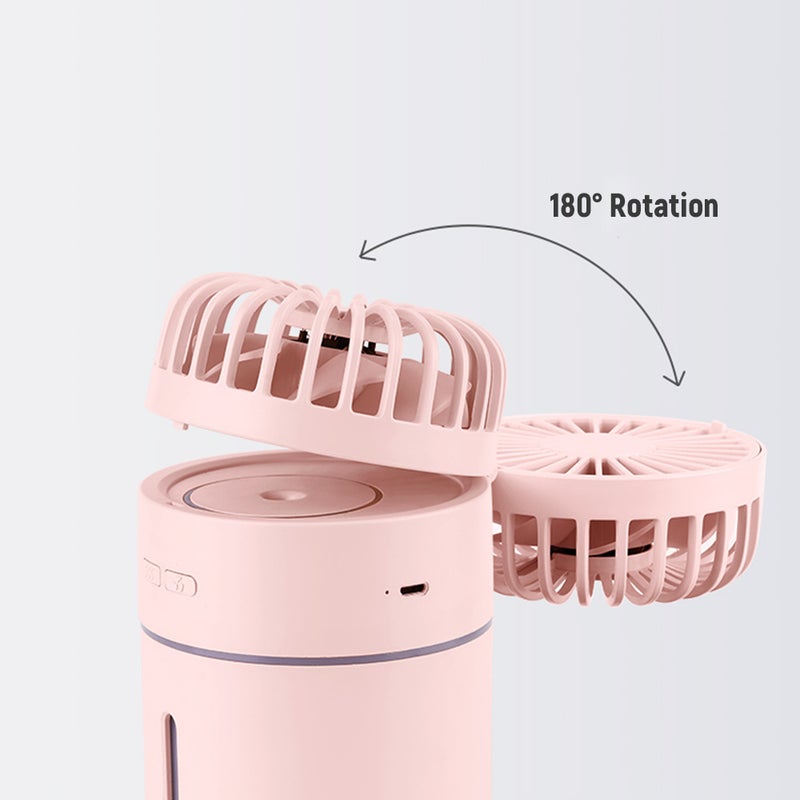 إيهوم جهاز ترطيب الهواء بالرذاذ بتصميم 2 في 1 ومزود بمنفذ USB ومروحة محمولة أبيض 16.5سم - Image 5