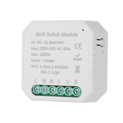 1-Piece Tuya Mini One Way Smart Switch Remote Control WiFi Timer Light White 5.2cm