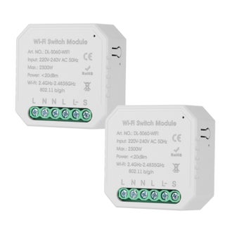 2-Piece Tuya Mini One Way Smart Switch Remote Control WiFi Timer Light White 6cm - v1607002131/N42648029A_1
