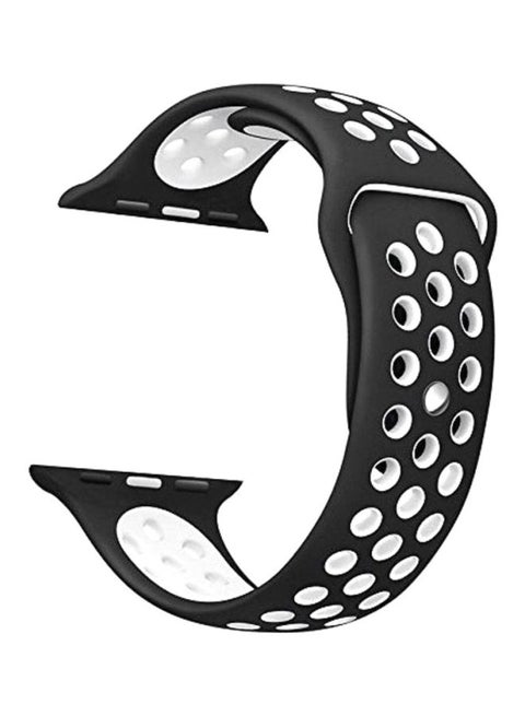 Silicone Replacement Band For Apple Watch Black/White