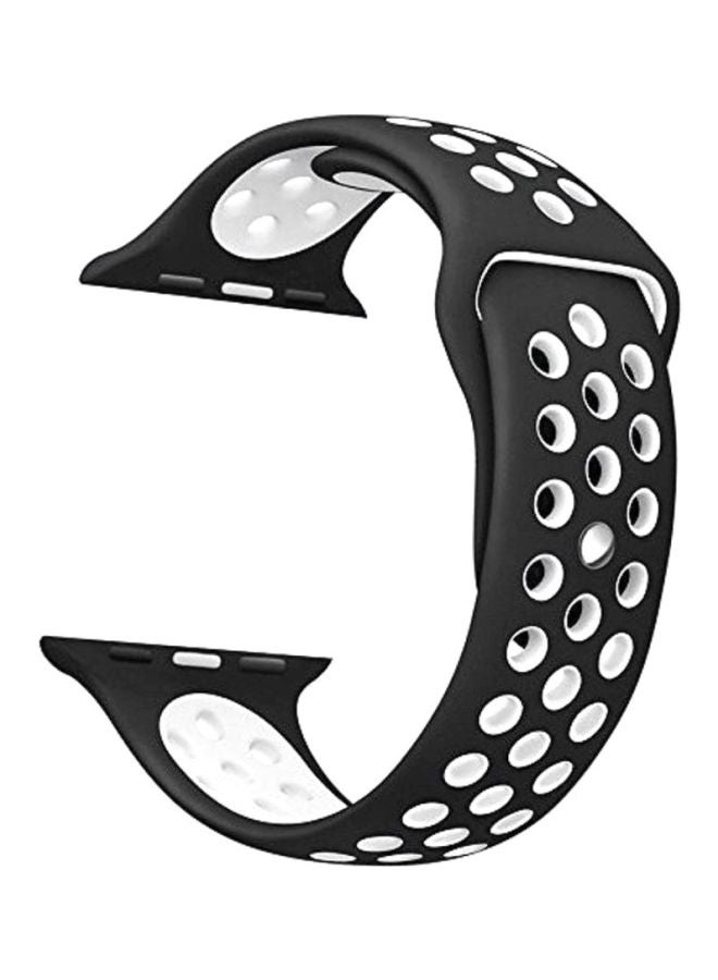 Silicone Replacement Band For Apple Watch Black/White