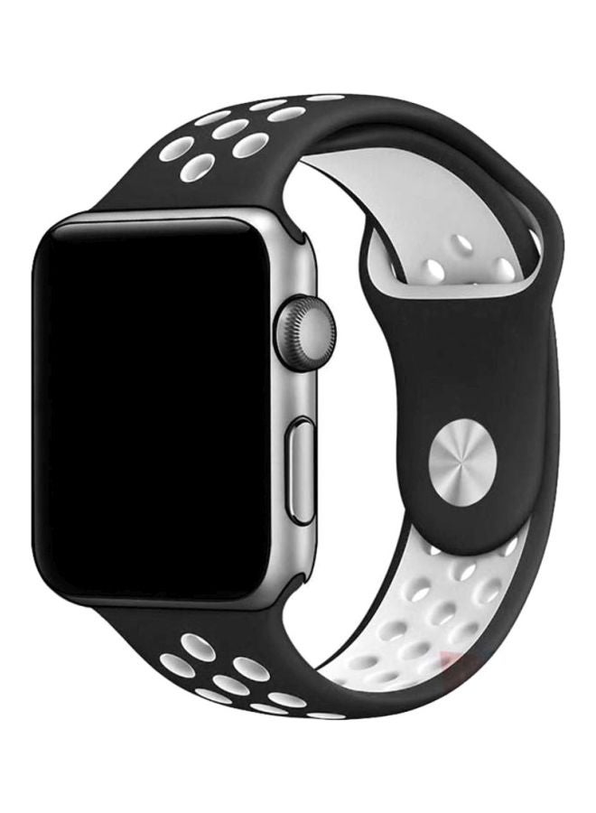 Silicone Replacement Band For Apple Watch Black/White