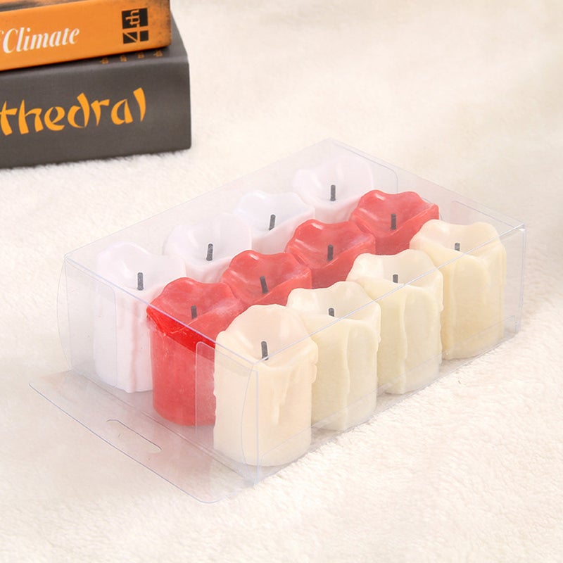 إيهوم 12 قطعة من مصابيح YK5015 بإضاءة LED على شكل شموع عديمة اللهب أحمر 17.5سم - Image 2