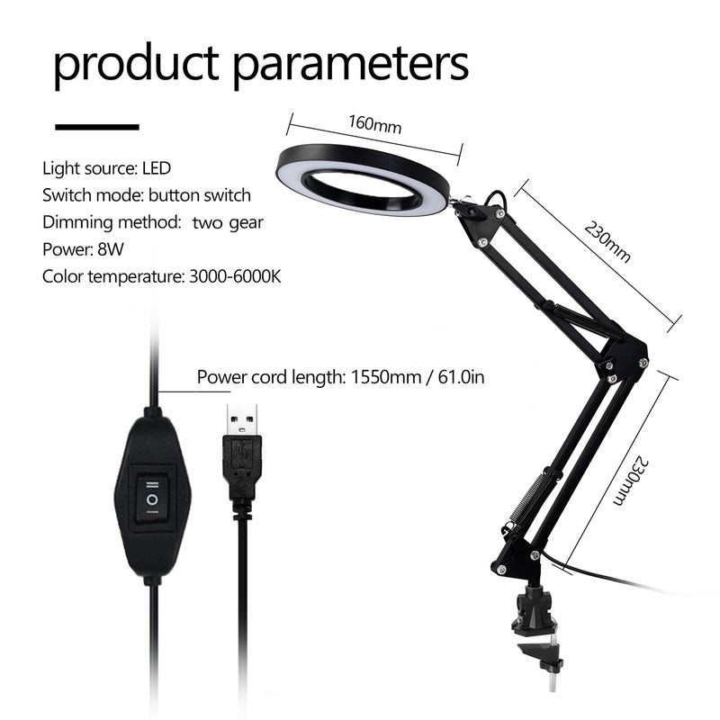 EHOME LED Foldable Reading Lamp White - Image 3