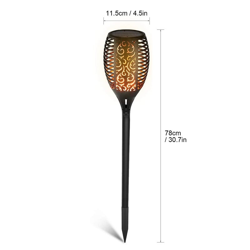 EHOME 4-Piece Solar Flame Lamp Black 33cm - Image 3