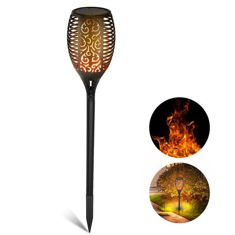 EHOME 1-Piece Solar Torch Flickering Flame Lamp Black 25.5cm - Image 4