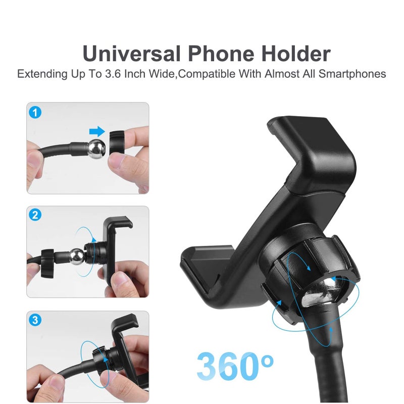 LED Photography Ring Light with Tripod Stand 44x3x26cm Black - Image 5